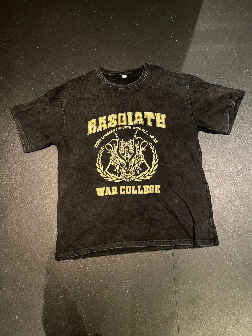 BASGIATH War College Graphic Tee - Black with Yellow Print